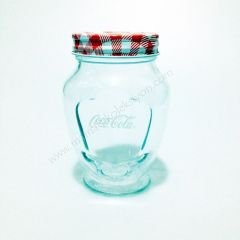 Coca Cola - Kırmızı ekose kapaklı kavanoz