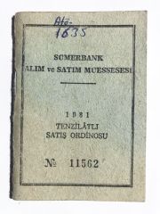 Sümerbank - 1981 Tenzilatlı Satış Ordinosu