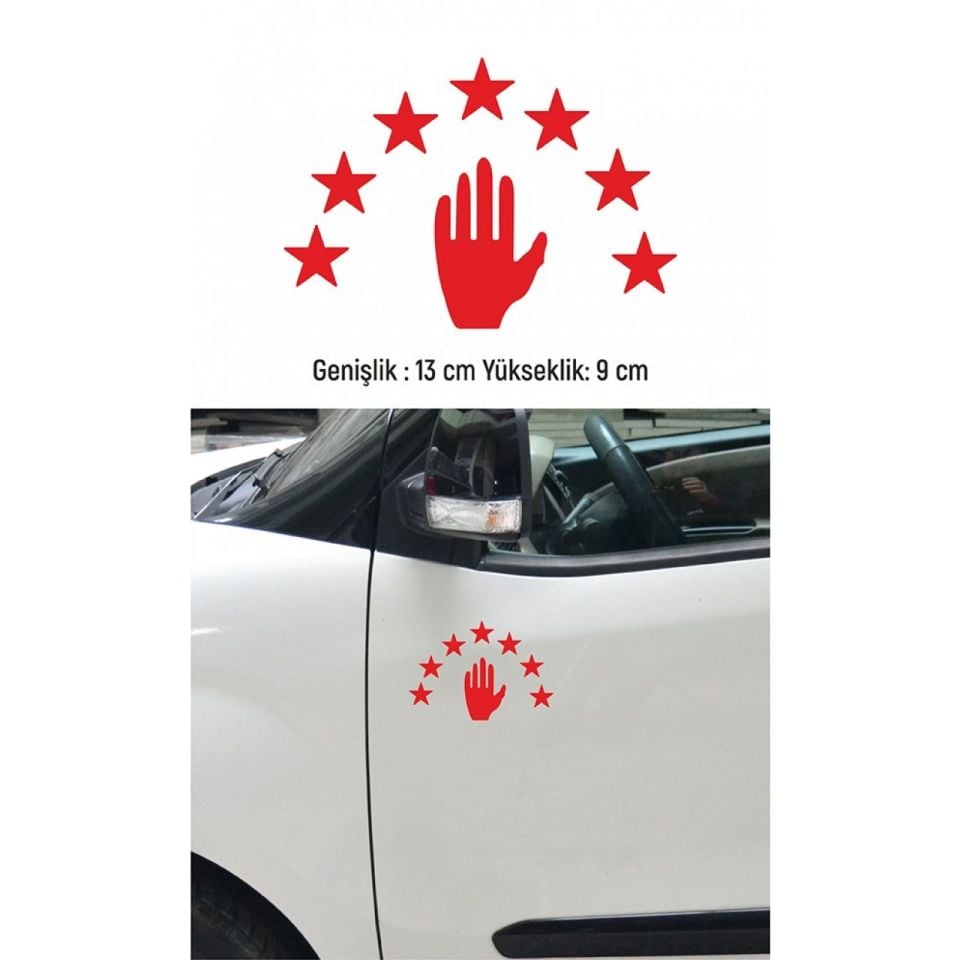 Abhaz Bayrak Folyo Kesim Etiket Kırmızı 13 cm