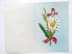 Doğal bitki ve kumaştan mamul, elyapımı kartpostal