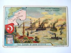 Stretto Dei Dardanelli / Türk bayraklı - Çanakkale Liebig çorba kartları