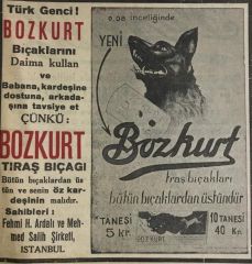 Türk genci Bozkurt bıçaklarını.. - Bozkurt Traş Bıçağı / Dergi Gazete Reklamları