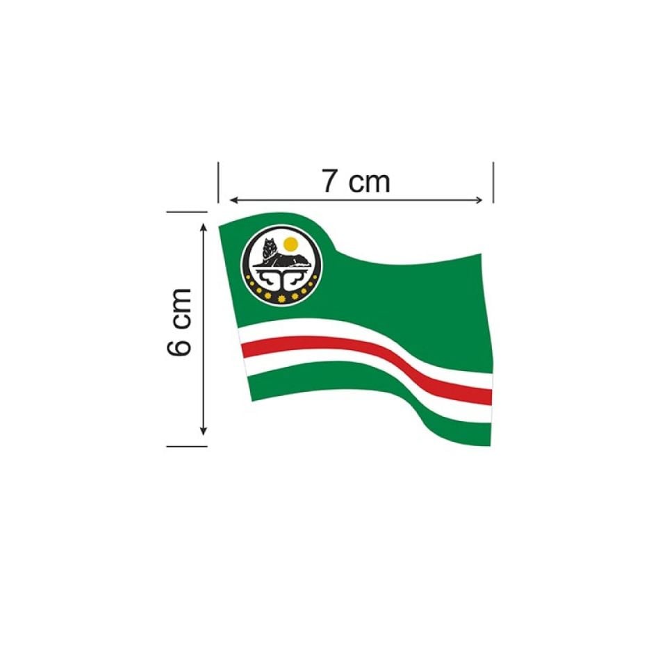 Çeçen Dalgalı Bayrak Etiket 7 x 6 cm