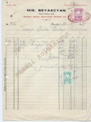 MIG. BEYAZCIYAN / Fatura Türkiye Şapka Taslağı Fabrikası - Efemera