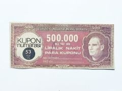 50000 liralık nakit para kuponu / 7x16 cm. Gazete kuponudur