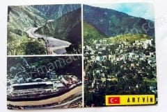 Artvin'den üç muhtelif görünüş - Parçalı kartpostal Artvin And kartpostal
