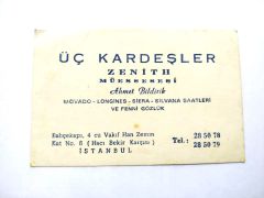 Üç Kardeşler Zenith müessesesi / Kartadres - Efemera
