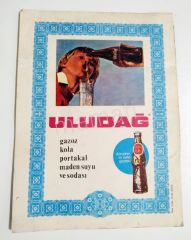 Uludağ Gazoz Kola Portakal Maden suyu ve Sodası / Fotoğraf kabı reklamı - Efemera