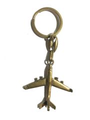 Bronz görünümlü. metal yolcu uçağı - Anahtarlık