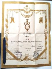 Topçu Mektebi 1928-30 Tarihli Erzincanlı bir şahısa ait Diploma - Efemera