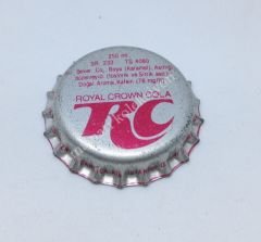 RC Royal Crown Cola - Kullanılmamış kapak (Şişeye kapatılmamıştır.)