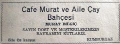 Cafe Murat ve Aile Çay Bahçesi Kumburgaz / Dergi - gazete reklamları