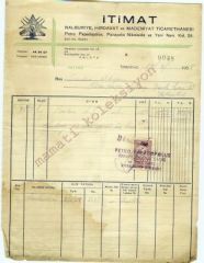 İtimat nalburiye - Petro PAPADOLPULOS, Panayotis NİKOLAİDİS / Fatura - Efemera
