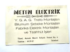 Meten Elektrik / Kartadres - Efemera