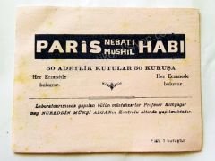Doğan Laboratuarı Usman - Paris Nebati Müshil Habı - Kurutma kağıdı Tıp Eczacılık efemeraları - Efemera