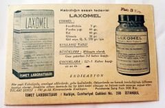Laxomel - İsmet laboratuarı - Kurutma kağıdı Tıp Eczacılık efemeraları - Efemera