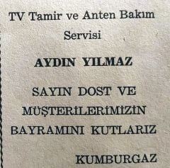 Tv tamir servisi Aydın YILMAZ Kumburgaz / Dergi - gazete reklamları