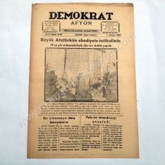 Demokrat Afyon gazetesi, 11 Kasım 1957 10 Kasım gazeteleri Afyon - Efemera