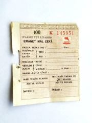 Petrol Ofisi, Emanet Mal Çeki - Efemera