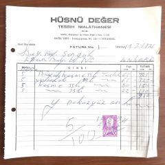 Hüsnü DEĞER - Tespih İmalathanesi / Fatura