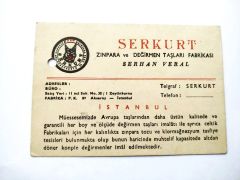 Serkurt Zımpara ve Değirmen taşları fabrikası / Kartadres  - Efemera