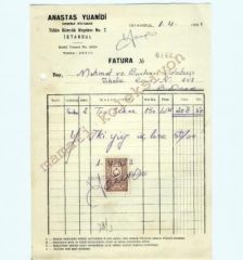 Anastas YUANİDİ - Dahili ticaret / Fatura - Efemera
