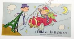 Türkiye İş Bankası - Karikatürlü kartpostal - Efemera