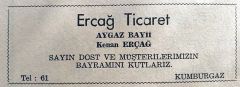 Erçağ Ticaret Aygaz Bayi Kumburgaz / Dergi - gazete reklamları