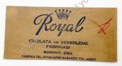 Royal Çikolata ve Şekerleme Fabrikası / Şekerleme kutu kapağı  Kapak üst kısmı - Efemera