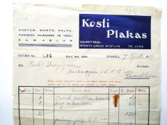 Kosti PLAKAS / Kostüm, manto, palto, pardesü, muşamba ve yerli kumaşlar - Fatura