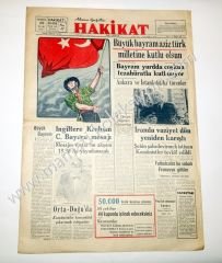 Akşam gazetesi Hakikat, 29 Ekim 1951 29 Ekim gazeteleri - Efemera