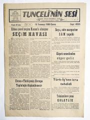 Tunceli'nin Sesi 15 Temmuz 1988 - Eski Gazete