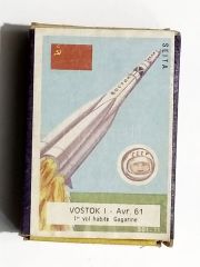 Vostok 1 Avr. 61 Gagarine, match - Sovyetler Birliği dönemi kibrit