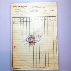 Emin SADIKOĞLU - 1950 tarihli Fatura - Efemera