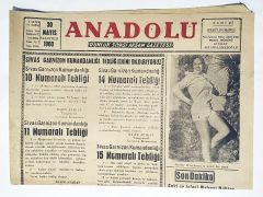 Anadolu Günlük Siyasi Akşam Gazetesi 30 Mayıs 1960 SİVAS - Eski Gazete