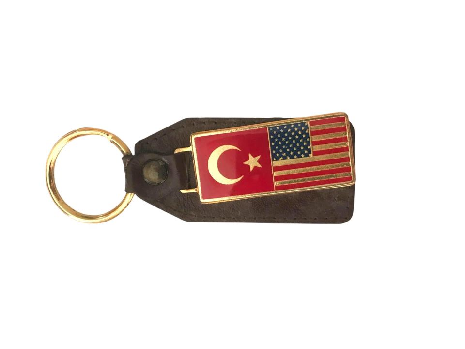 Türk ve Amerikan bayrakları - Eski anahtarlık