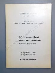I. Ionescu GALATİ - Arın KARAMÜRSEL Müzik Dünyası Konser broşürü - Efemera