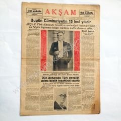 Akşam gazetesi, 29 Teşrinievvel 1938 29 Ekim gazeteleri - Efemera