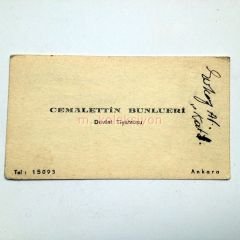Cemalettin BUNLUERİ / Devlet Tiyatrosu - Kartvizit - Efemera