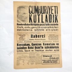 Haberci tarafsız siyasi gazete, 5 Kasım 1964 29 Ekim gazeteleri, Yalova - Efemera