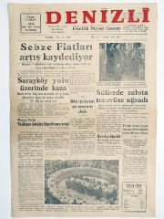 Denizli Günlük Siyasi Gazete 13 Nisan 1956 - Gazete