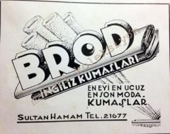 Brod İngiliz Kumaşları - Dergiden çıkma reklam - Efemera