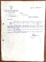 T. GUESSERIAN - 1937 Pera / Geseryan - Antetli kağıt