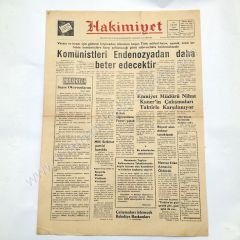 Hakimiyet Milliyetçi Mukaddesadcı halkın gazetesi, 19 Ekim 1972 Konya - Efemera
