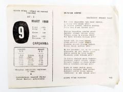9 Mart 1960 - Takvim yaprağı