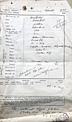 Karabet ARİSTAKİS'e ait, ölüm kağıdı