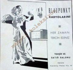 Blaupunkt Radyolarını her zaman tercih ediniz  - Dergiden çıkma reklam - Efemera