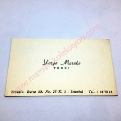 Yorgo MARUKO Terzi BEYOĞLU, Kartvizit Rumlara ait efemeralar,  Tekstil giyim kuşam efemeraları - Efemera