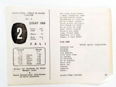 2 Şubat 1960 - Takvim yaprağı