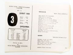 3 Şubat 1960 - Takvim yaprağı